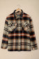 Red Plaid Button Front Pocket Shirt Shacket