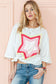 Moonlight Jade Colorblock Star Patched Half Sleeve Oversized Tee