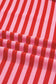 Red Stripe Drop Shoulder Baggy Pullover and Shorts Casual Set