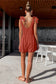 Full Size Scoop Neck Tie Shoulder Romper