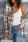 Red Plaid Button Front Pocket Shirt Shacket