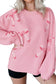 Pink Bow Jacquard Pullover Knitted Sweater