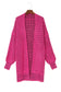 Rose Plaid Contrast Trim Casual Knit Long Cardigan