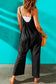 Grey Casual Spaghetti Straps Wide Leg Pocketed Jumpsuits