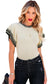 White Contrast Trim Round Neck Batwing Sleeve Knitted T Shirt