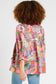 Multicolour Boho Floral Tie V Neck Pleated Blouse