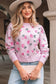 Sweet Floral Print Drop Shoulder Cropped Sweater