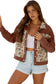 Ribbed Retro Floral Patchwork Shirt Style Jacket