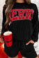 MERRY Round Neck Long Sleeve Top and Shorts Set