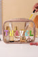 Dark Khaki TRAVEL Chenille Letter Clear Makeup Bag