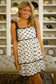 White Contrast Bow-Trimmed Knotted Shoulder Mini Dress