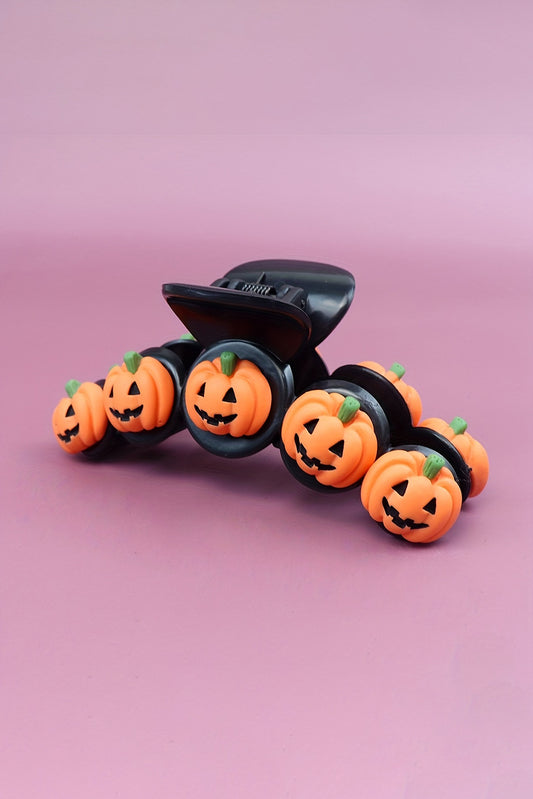 Orange Halloween Pumpkin Hair Claw Clip
