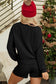 Black Corded Merry Graphic Long Sleeve Top and Shorts Set