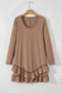 Goat Scoop Neck Tiered Ruffled Hem Long Sleeve Mini Dress