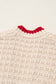 Bow Pattern Textured Open Front Baggy Cardigan
