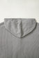 Gray Waffle Patchwork Drawstring Hooded Long Sleeve Top
