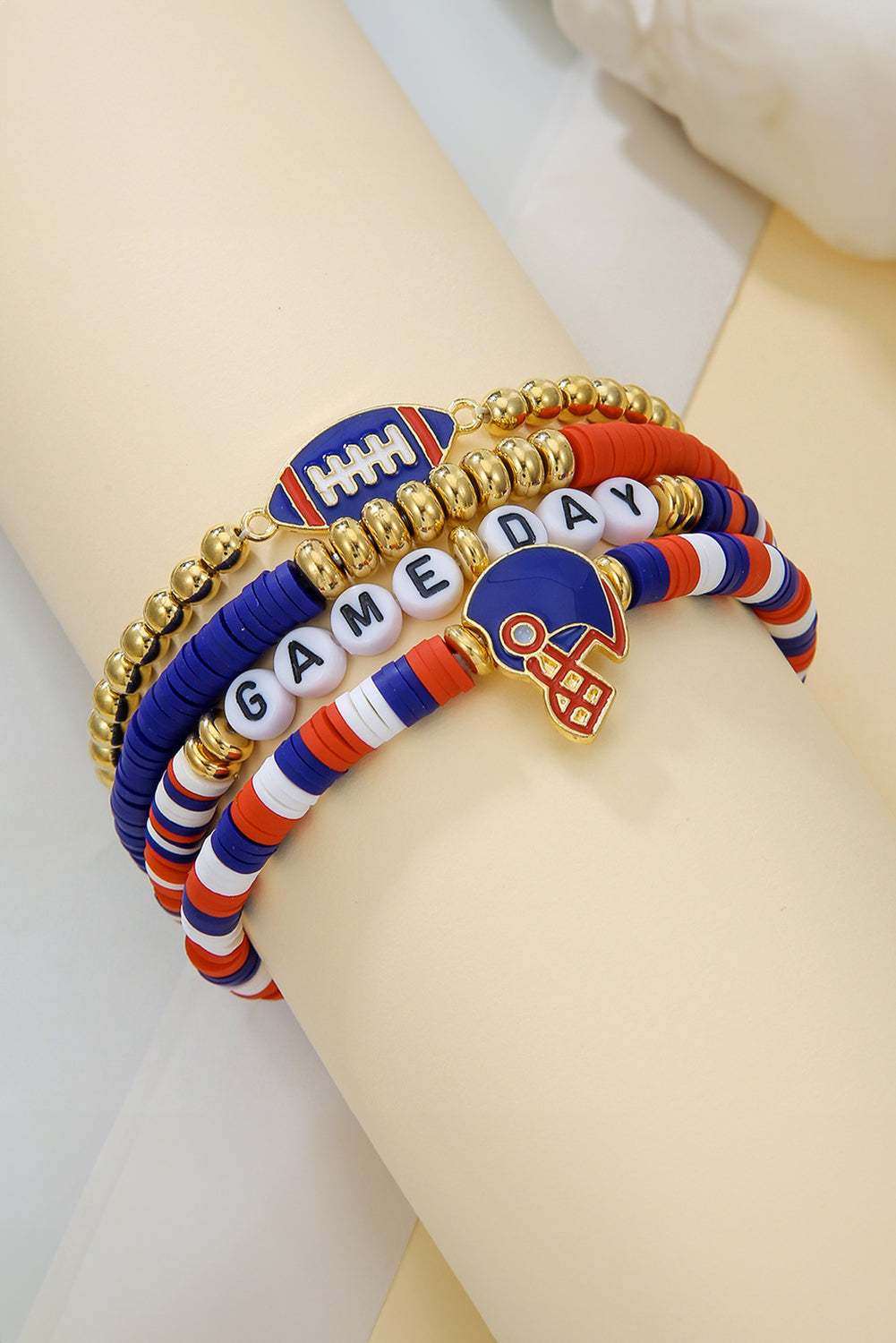 Game Day Helmet Beaded Bracelet Set