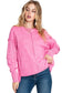 Rose Drop Sleeve Exposed Seam Pullover Sweatshirt