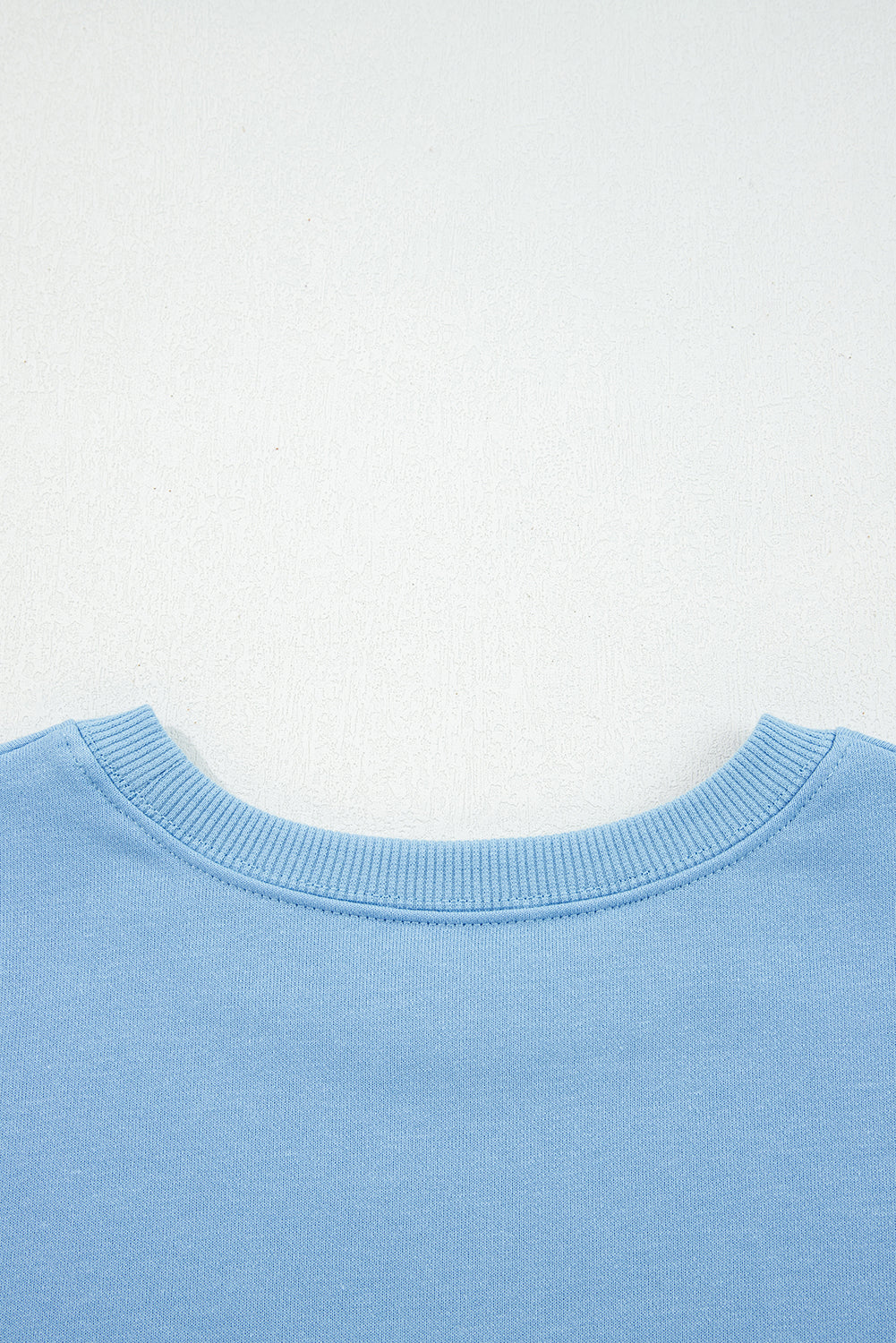 Blue Floral Patchwork Drop Shoulder Pullover and Sweatpants Lounge Set