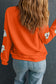 Orange Halloween Ghost Cute Patched Holiday Sweatshirt