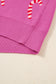 Pink Christmas Candy Cane Holiday Drop Shoulder Sweater