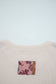 Beige Paisley Print Contrast Patchwork Long Sleeve Loose Top