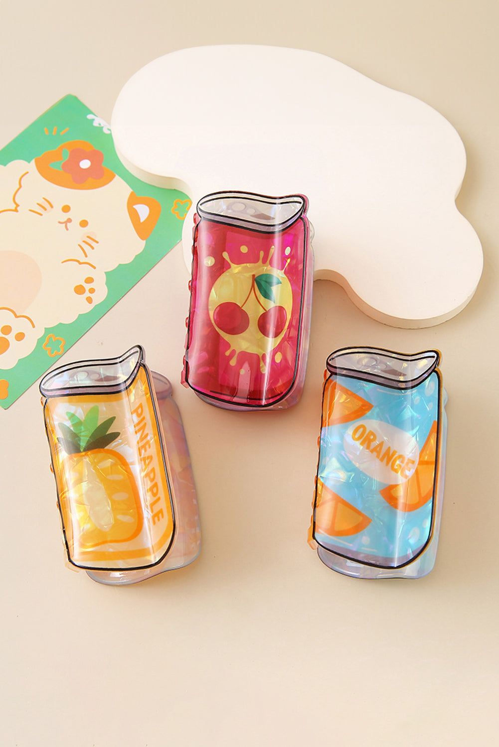 Pineapple Soda Can PVC Hair Claw Clip