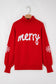 Red Merry Snowflake Pattern Christmas Turtleneck Sweater