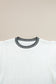 White Contrast Trim Round Neck Batwing Sleeve Knitted T Shirt