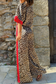 Bold Leopard Print Colorblock Short Sleeve Shirt & High-Waisted Pants Set