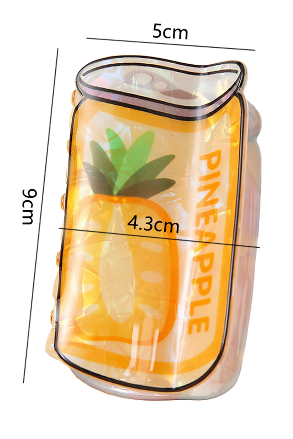 Pineapple Soda Can PVC Hair Claw Clip