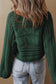 Blackish Green Hollow Out Cable Knit Cropped Sweater