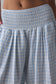 Gingham Smocked High Waist Loose Pants