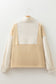 Quarter Zip Striped Patchwork Drop Shoulder Loose Long Sleeve Top