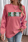 Strawberry Pink MERRY Christmas Corded Graphic Sweatshirt