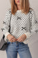 Bow Detail Ribbed Trim Crew Neck Sweater