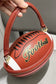 Chestnut Football-Shaped Crossbody Bag