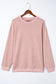 Green Ribbed Round Neck Drop Sleeve Pullover Sweatshirt