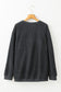 Black Halloween Ghost Corded Crew Neck Loose Sweatshirt