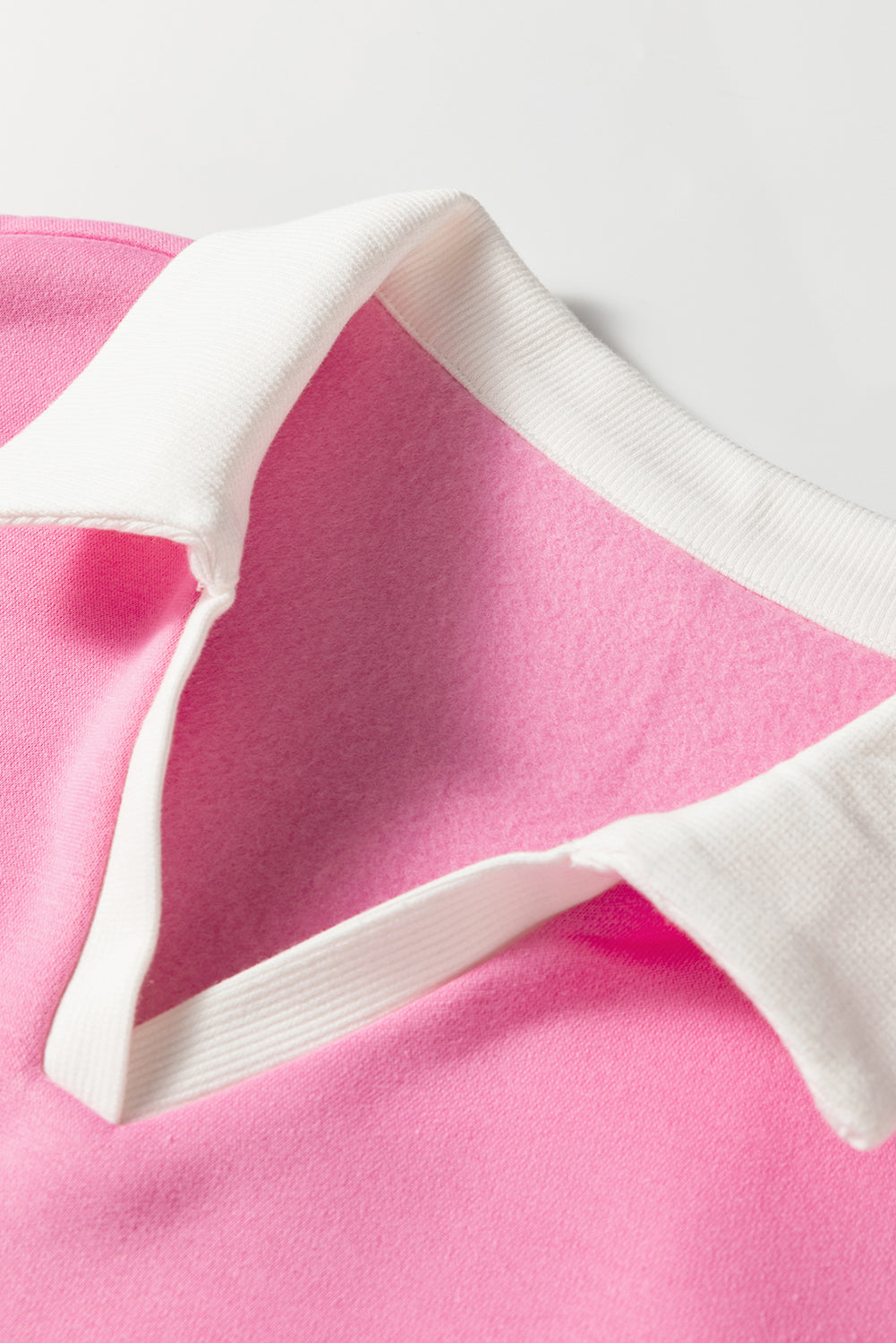 Colorblock Polo Collar Floral Patchwork Puff Sleeve Top