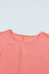 Pink Casual Shirred Cuffs Half Sleeve Blouse