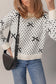 Bow Detail Ribbed Trim Crew Neck Sweater