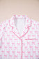 Pink Bow Print Long Sleeve Shirt and Pants Soft Pajama Set