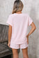 Pretty Pink Stripe Lounge Set – Top & Pocket Shorts