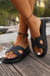 Cutout Open Toe Platform Slide Sandals