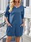 Backless Round Neck Half Sleeve Romper