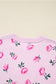 Sweet Floral Print Drop Shoulder Cropped Sweater