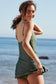 Mist Green Side-Tie A-Line One Piece Swim Dress