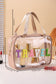 Dark Khaki TRAVEL Chenille Letter Clear Makeup Bag