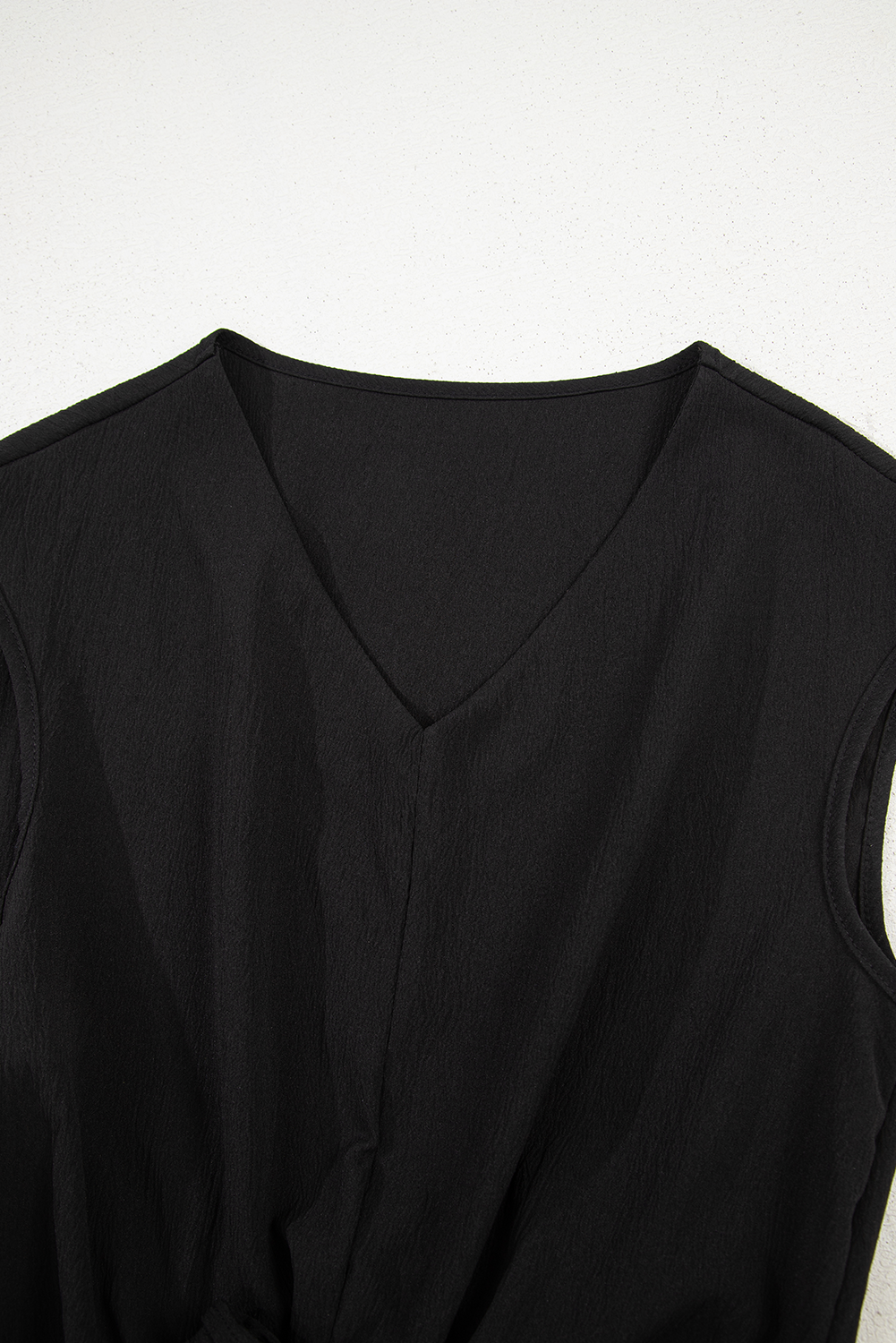 Black Knot Waist Sleeveless Top & Wide Leg Pants Two-Piece Set